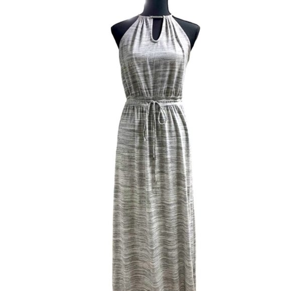 BANANA REPUBLIC SLEEVELESS MAXI DRESS IN HEATHER GRAY AND BLACK SIZE SMALL - Picture 2 of 13